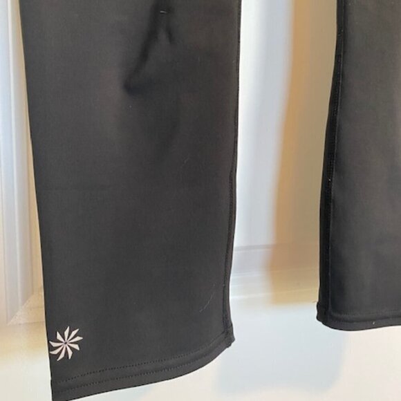 ATHLETA Capri Wide Waist Black Leggings Tights Small - Picture 5 of 13